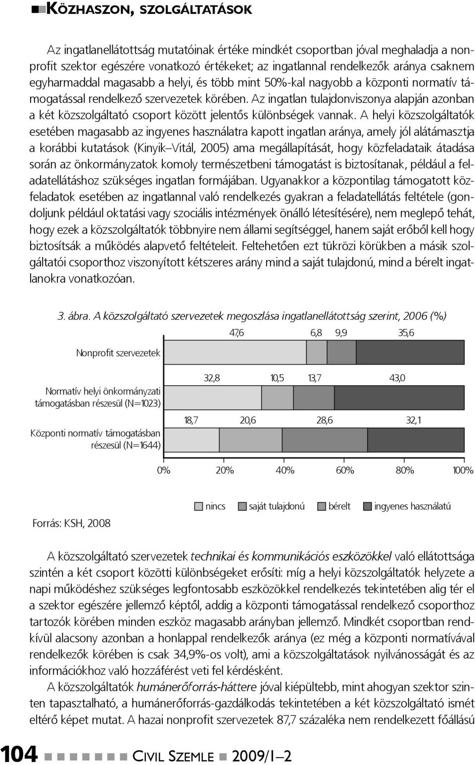 Az ingatlan tulajdonviszonya alapján azonban a két közszolgáltató csoport között jelentős különbségek vannak.