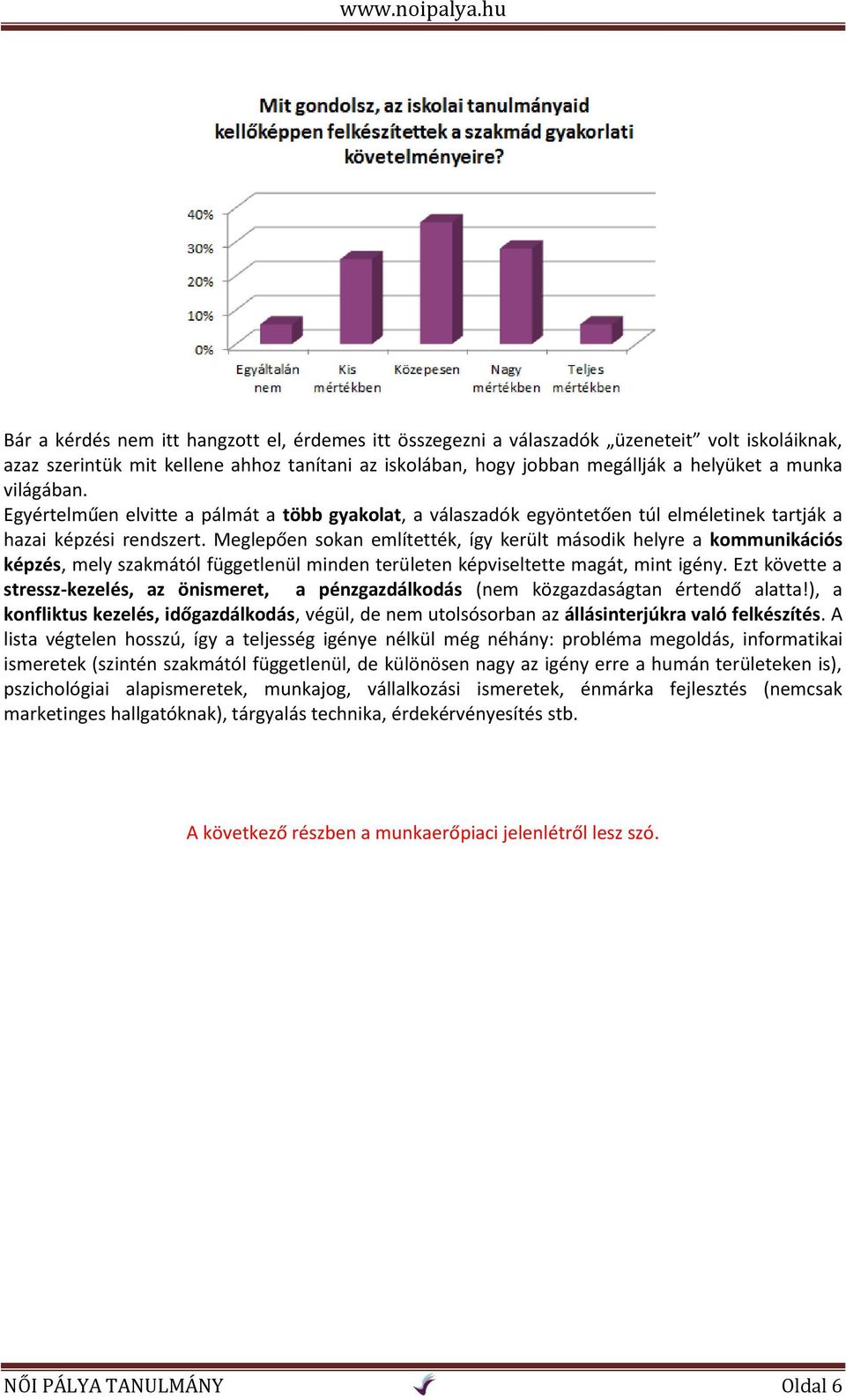 Meglepően sokan említették, így került második helyre a kommunikációs képzés, mely szakmától függetlenül minden területen képviseltette magát, mint igény.