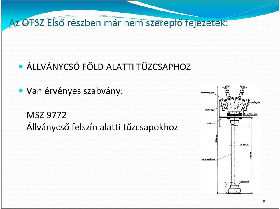 TŰZCSAPHOZ Van érvényes szabvány: MSZ