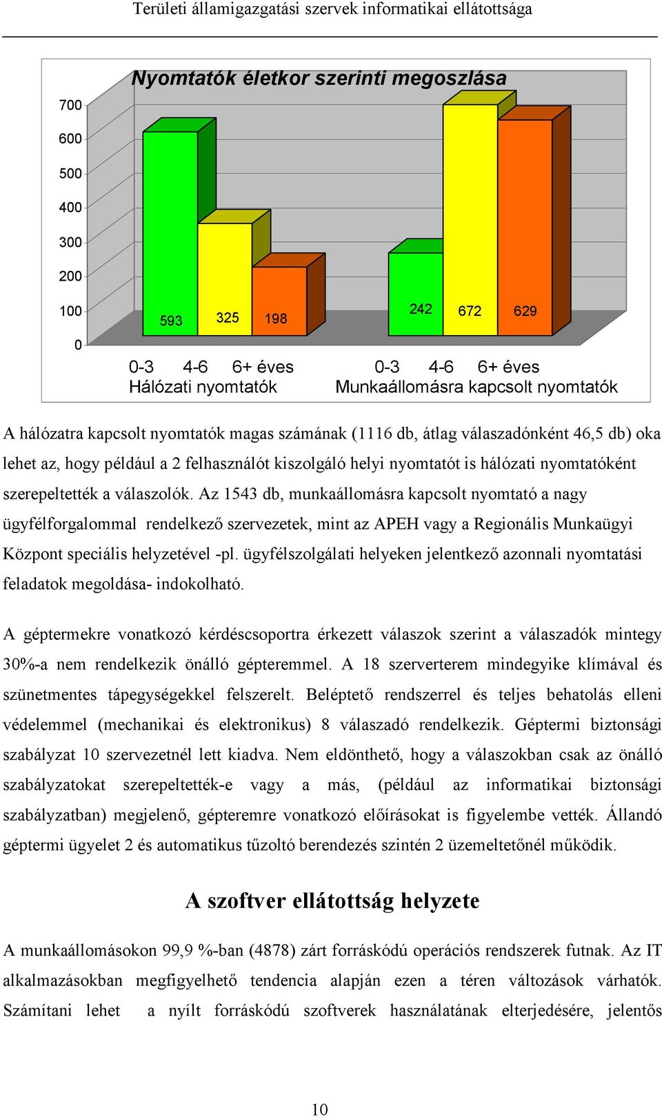 Az 1543 db, munkaállomásra kapcsolt nyomtató a nagy ügyfélforgalommal rendelkező szervezetek, mint az APEH vagy a Regionális Munkaügyi Központ speciális helyzetével -pl.