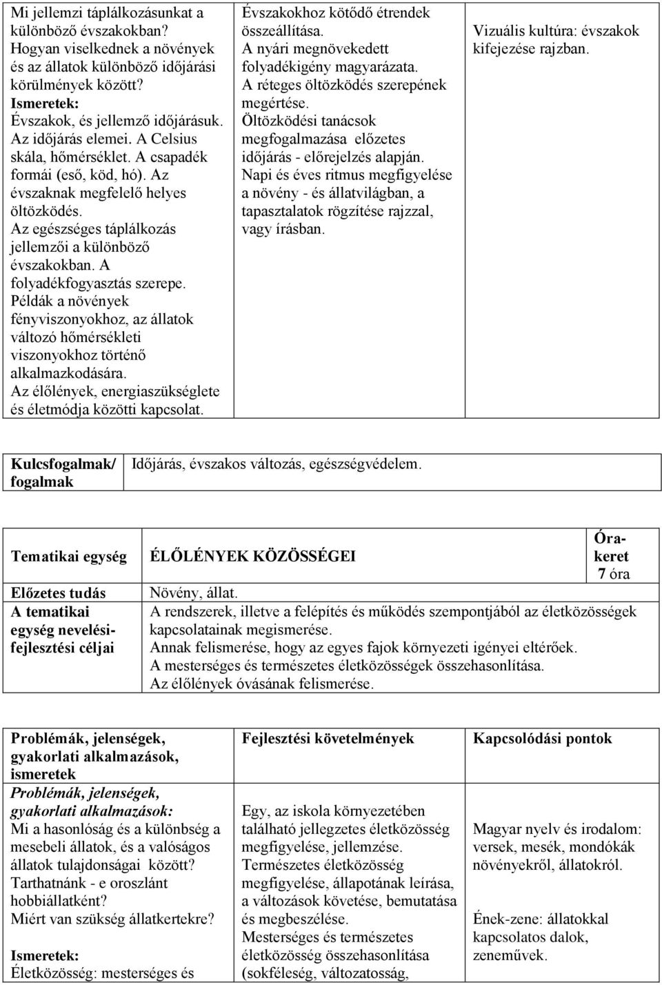 Példák a növények fényviszonyokhoz, az állatok változó hőmérsékleti viszonyokhoz történő alkalmazkodására. Az élőlények, energiaszükséglete és életmódja közötti kapcsolat.