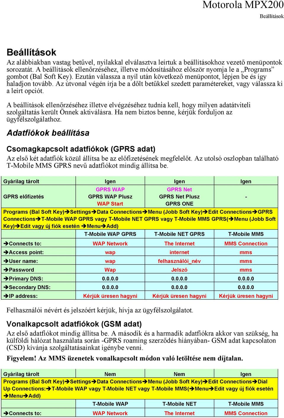 Az útvonal végén írja be a dőlt betűkkel szedett paramétereket, vagy válassza ki a leírt opciót.