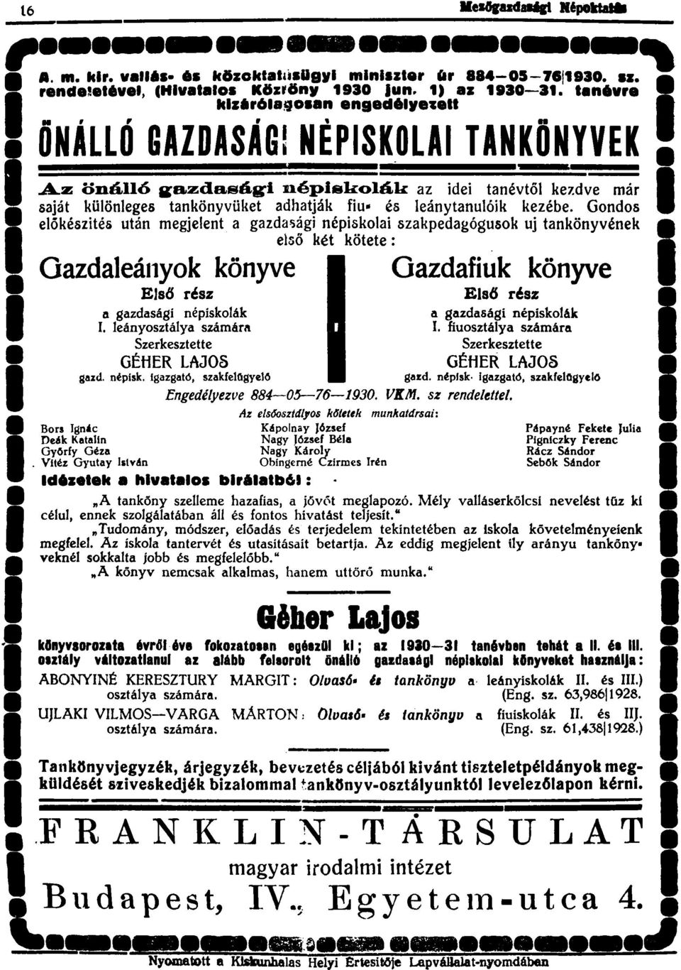 Gondos eőkészitéi után megjeent a gazdajjági népiskoai szakpedagógusok uj tankönyvének 1.