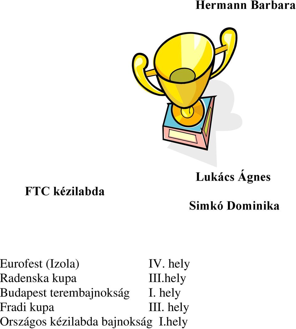 hely Radenska kupa III.