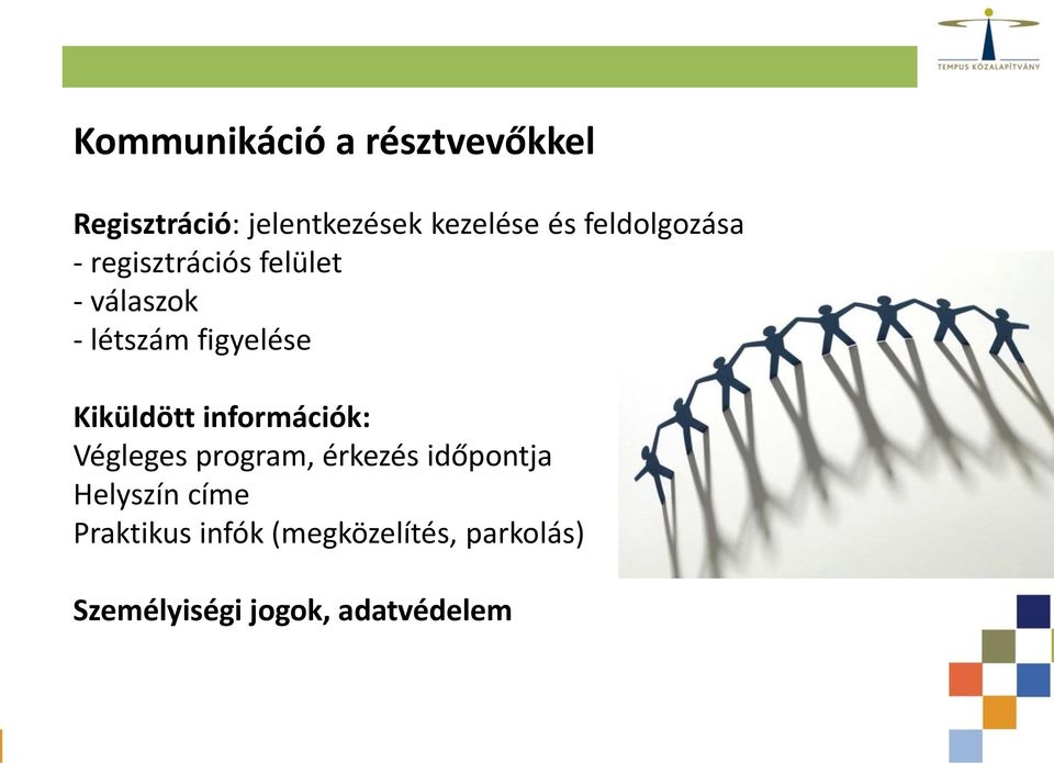 Kiküldött információk: Végleges program, érkezés időpontja Helyszín