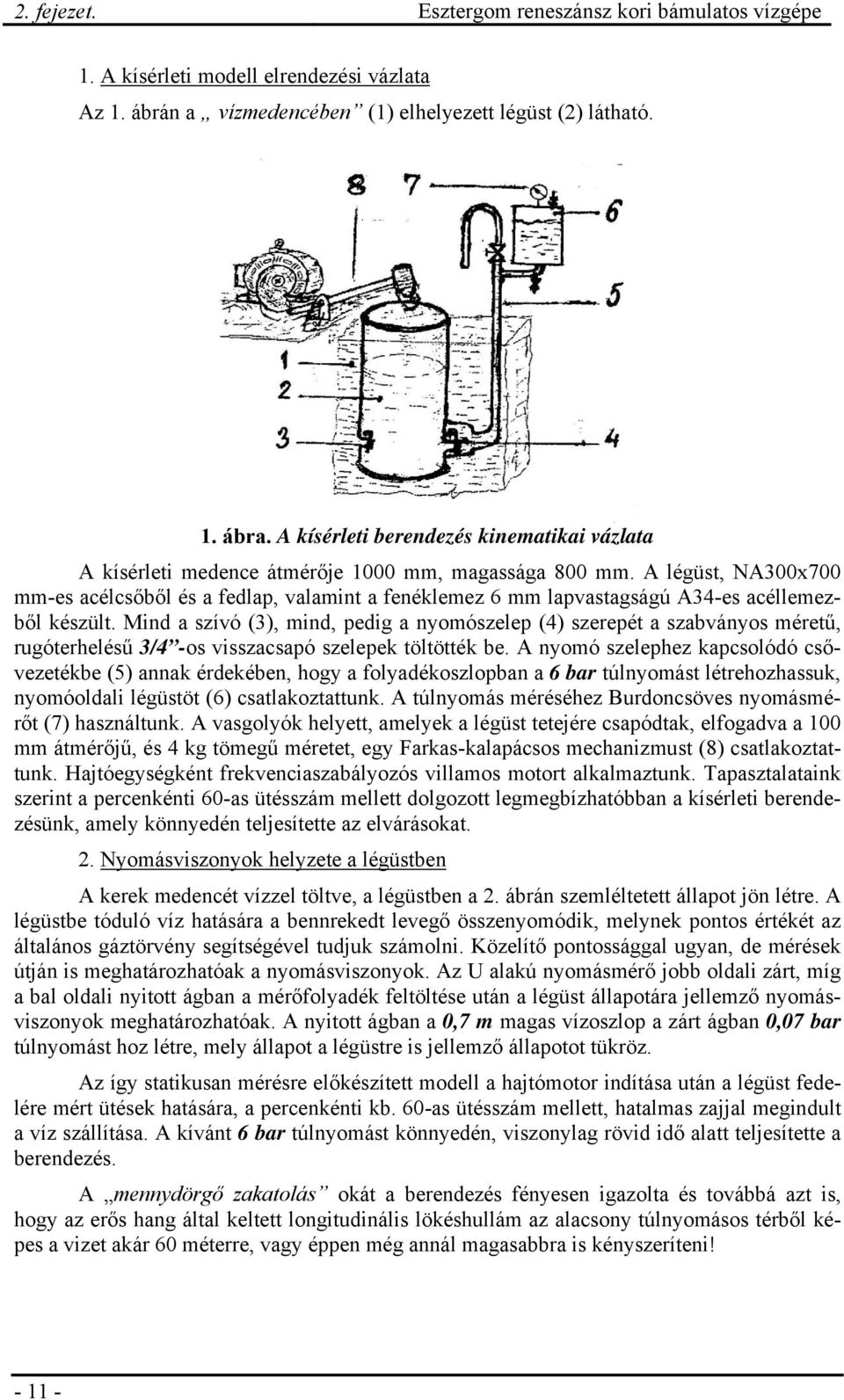 A légüst, NA300x700 mm-es acélcsőből és a fedlap, valamint a fenéklemez 6 mm lapvastagságú A34-es acéllemezből készült.