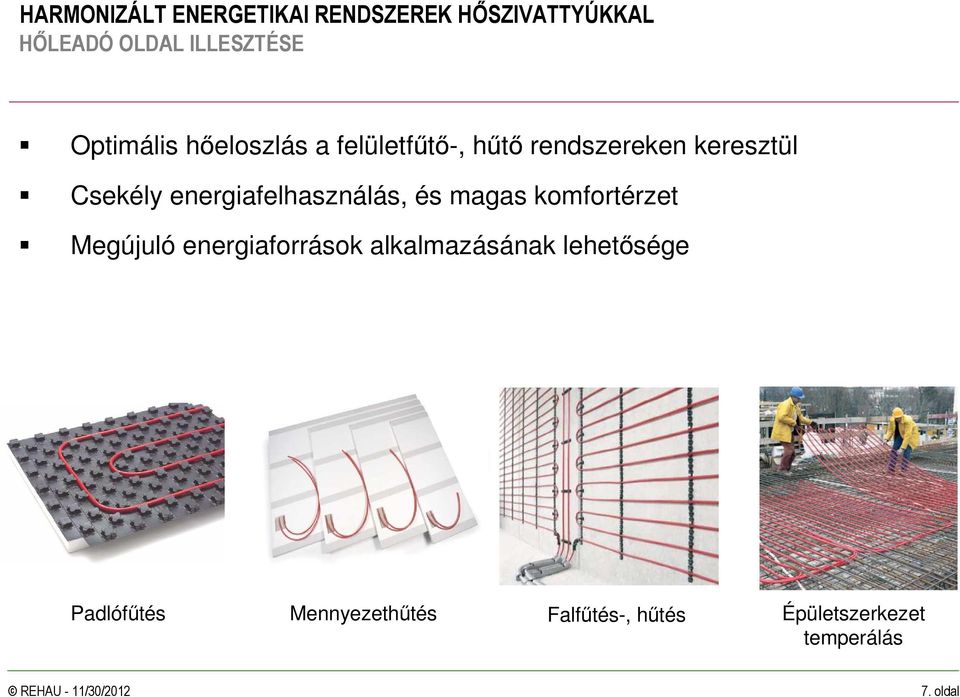 komfortérzet Megújuló energiaforrások alkalmazásának lehetısége