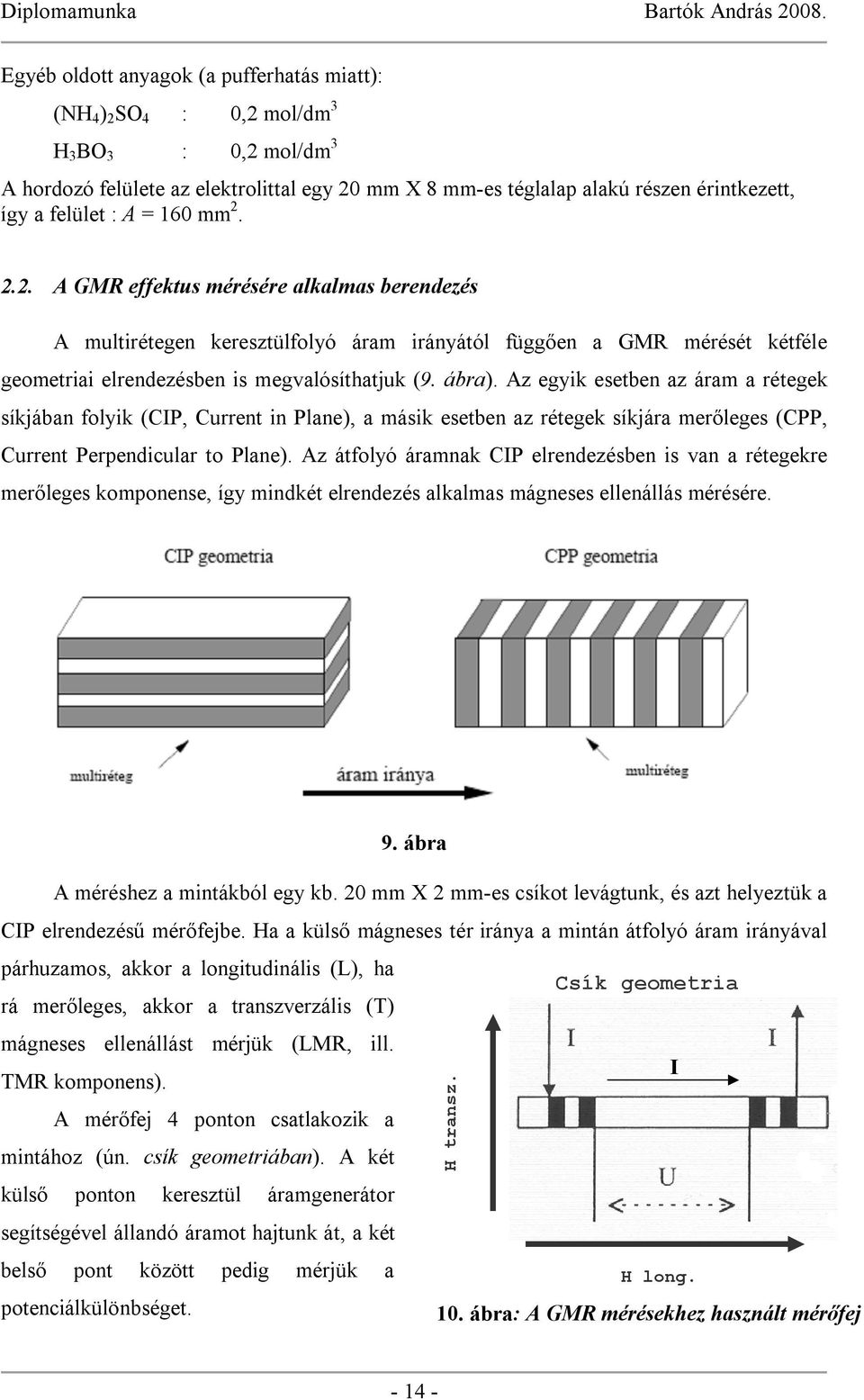 ábra). Az egyik esetben az áram a rétegek síkjában folyik (CIP, Current in Plane), a másik esetben az rétegek síkjára merőleges (CPP, Current Perpendicular to Plane).