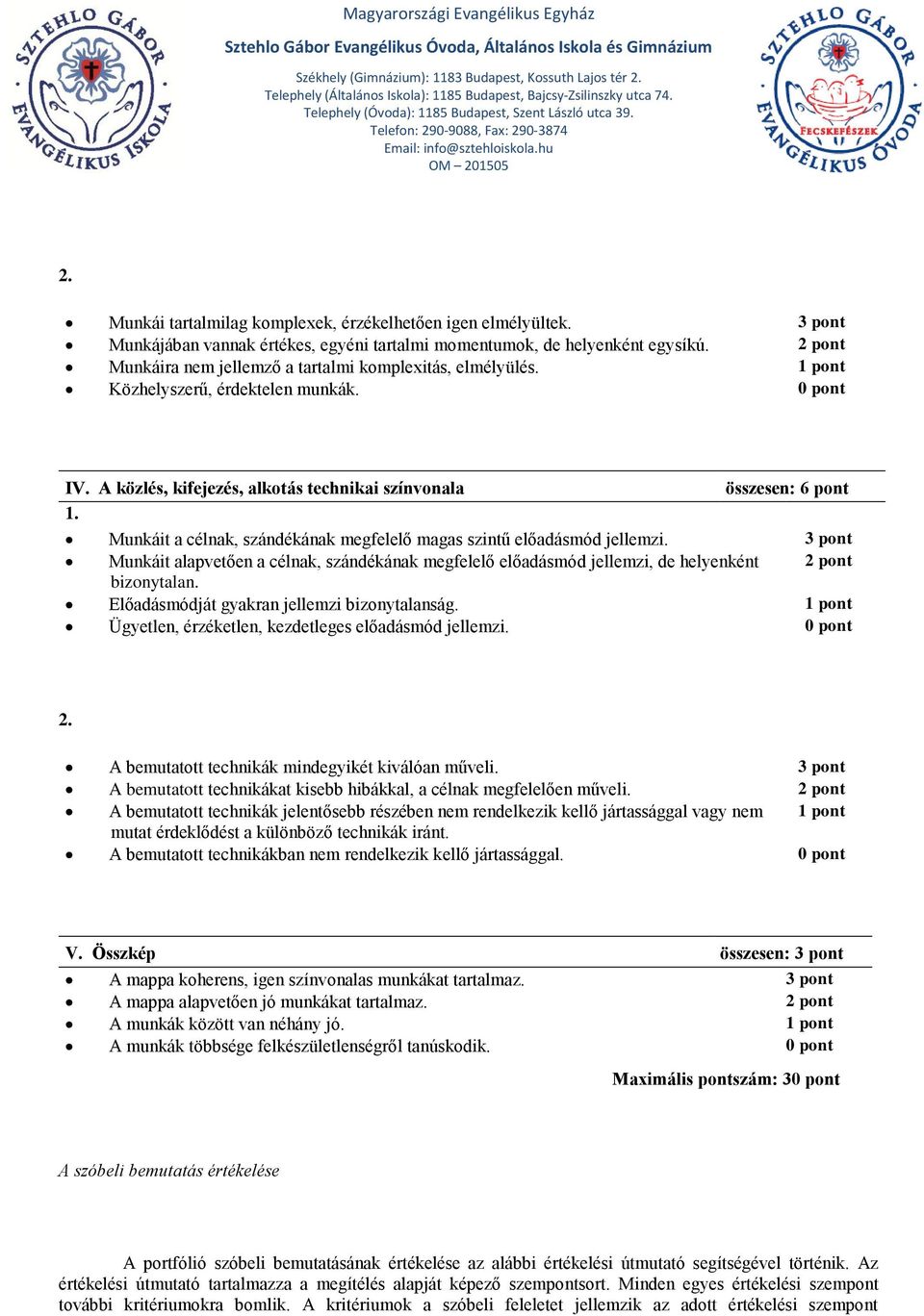 Munkáit a célnak, szándékának megfelelő magas szintű előadásmód jellemzi. 3 pont Munkáit alapvetően a célnak, szándékának megfelelő előadásmód jellemzi, de helyenként 2 pont bizonytalan.