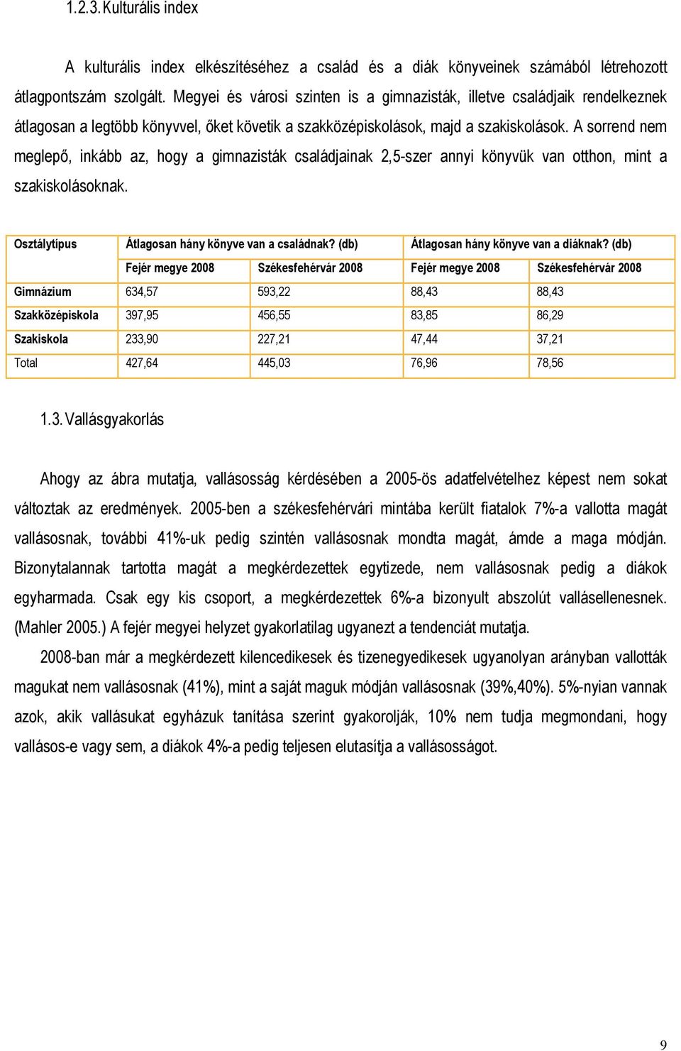 A sorrend nem meglepő, inkább az, hogy a gimnazisták családjainak 2,5-szer annyi könyvük van otthon, mint a szakiskolásoknak. Osztálytípus Átlagosan hány könyve van a családnak?