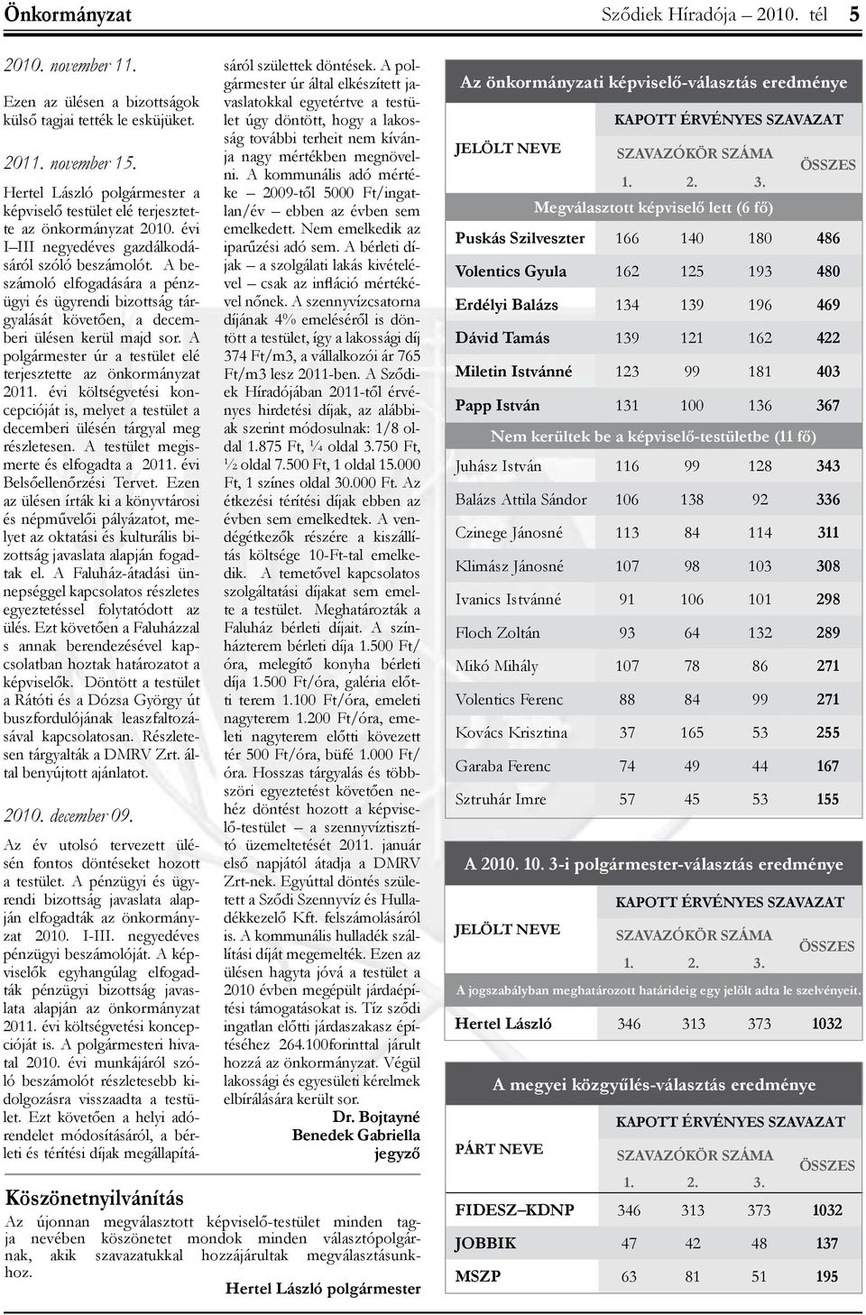 A beszámoló elfogadására a pénzügyi és ügyrendi bizottság tárgyalását követően, a decemberi ülésen kerül majd sor. A polgármester úr a testület elé terjesztette az önkormányzat 2011.