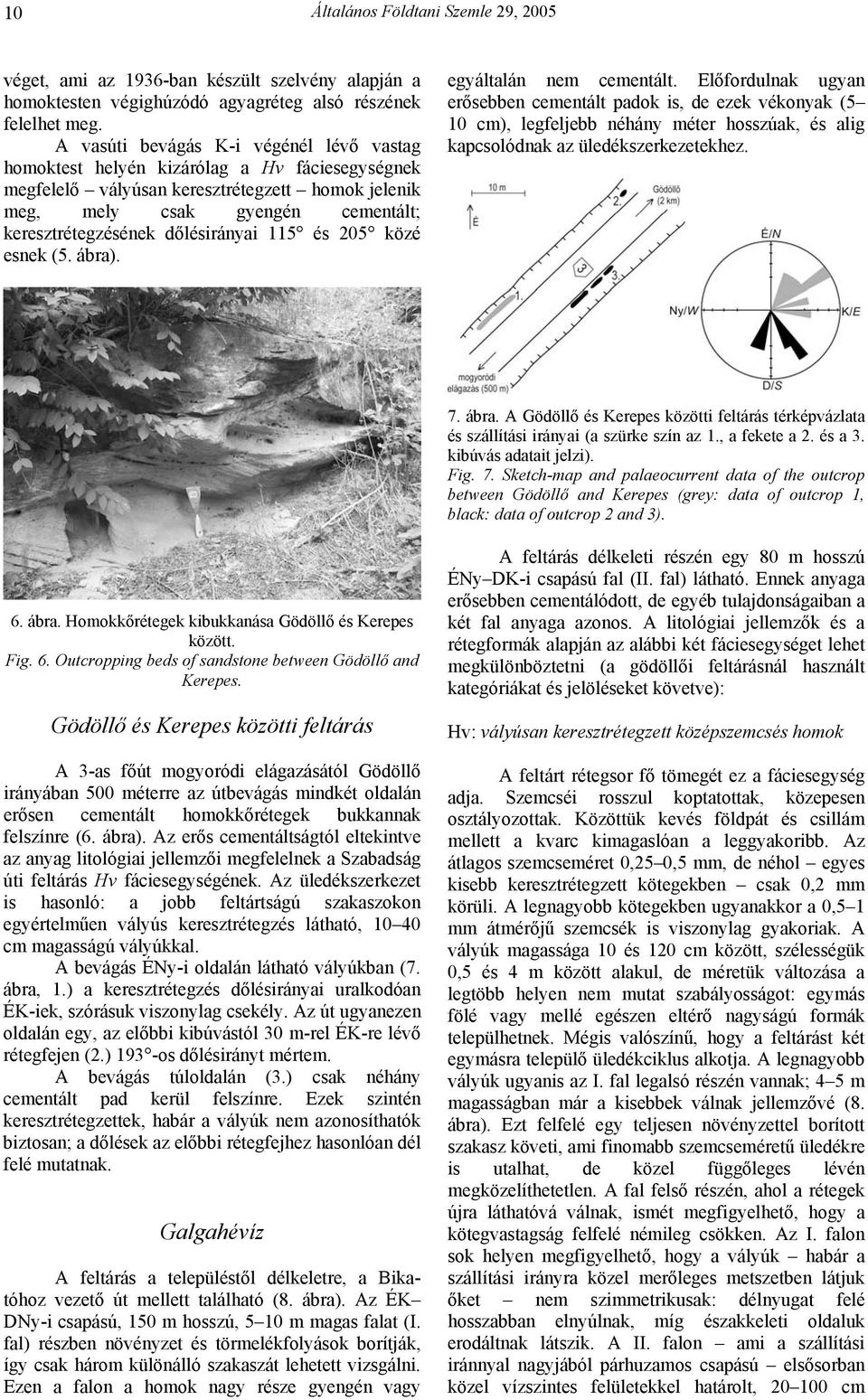 dőlésirányai 115 és 205 közé esnek (5. ábra). egyáltalán nem cementált.