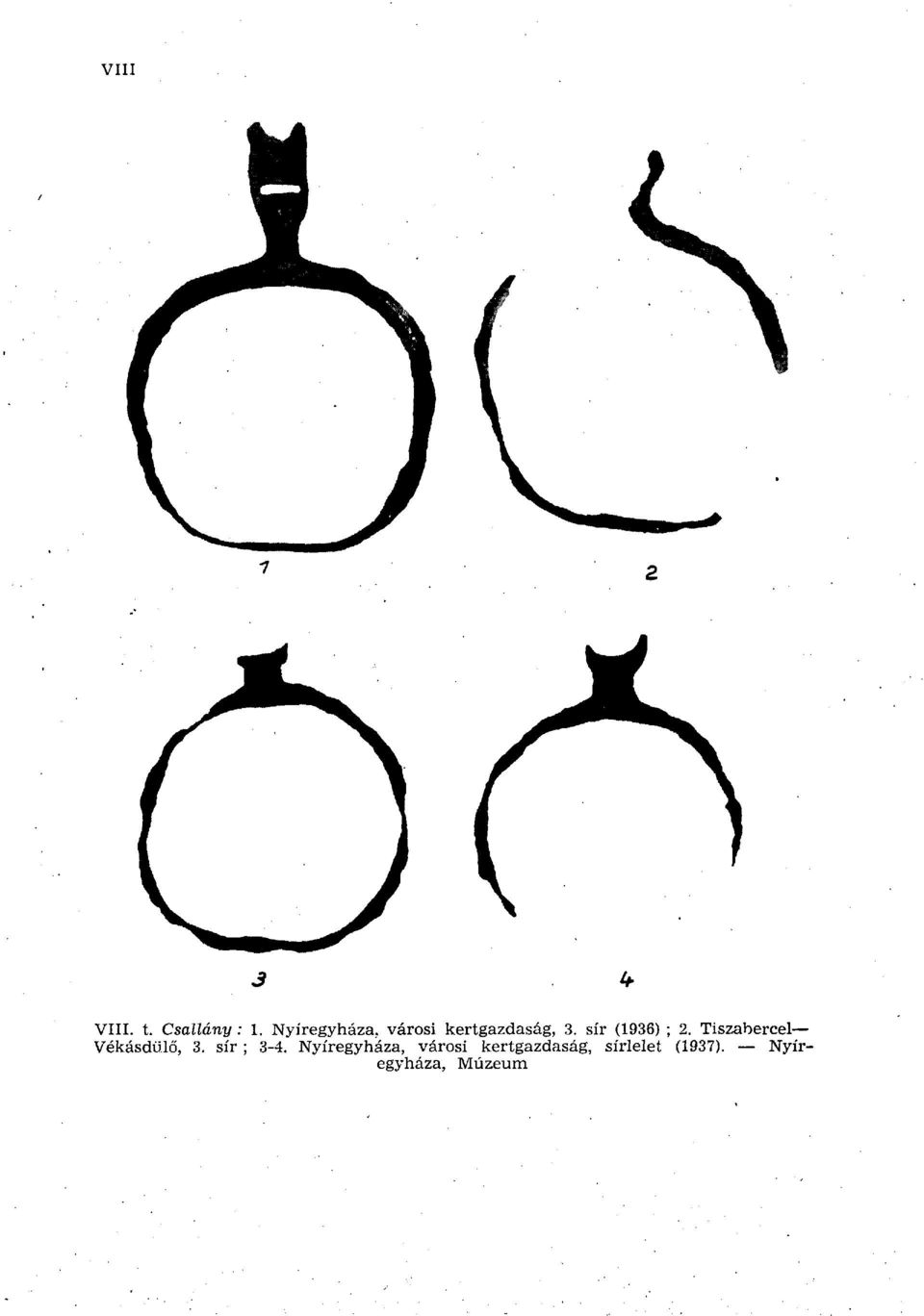 sír (1936) ; 2. Tiszabercel Vékásdülő, 3.