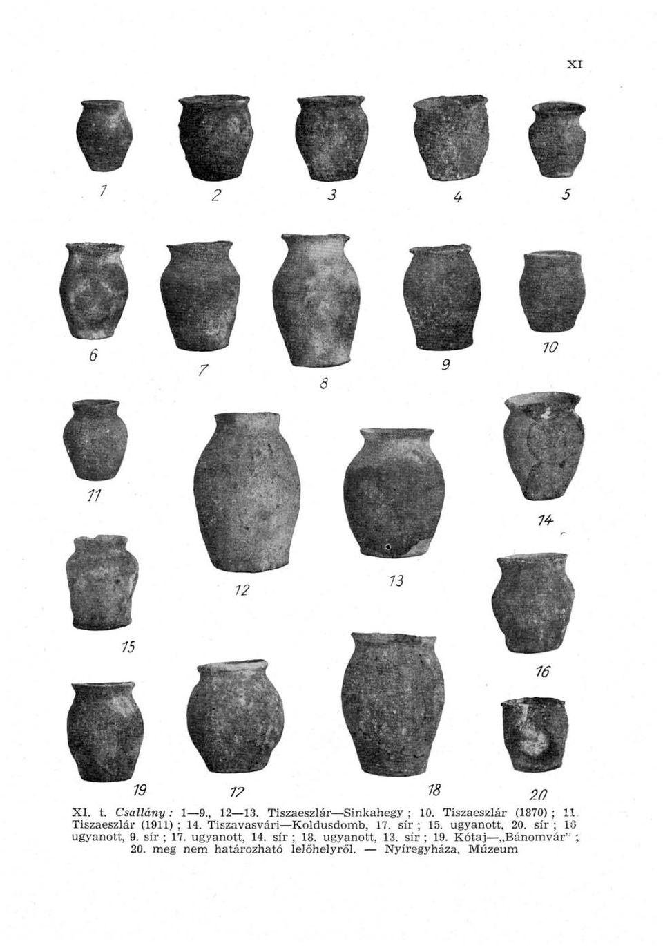 ugyanott, 20. sír ; 10 ugyanott, 9. sír ; 17. ugyanott, 14. sír ; 18. ugyanott, 13.