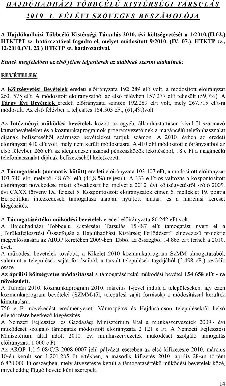 fogadta el, melyet módosított 9/ (IV. 07.). HTKTP sz., 12/(VI. 23.) HTKTP sz. határozatával.