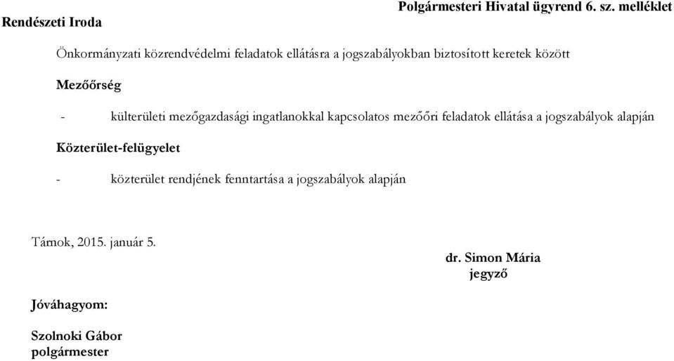 Mezőőrség - külterületi mezőgazdasági ingatlanokkal kapcsolatos mezőőri feladatok ellátása a jogszabályok