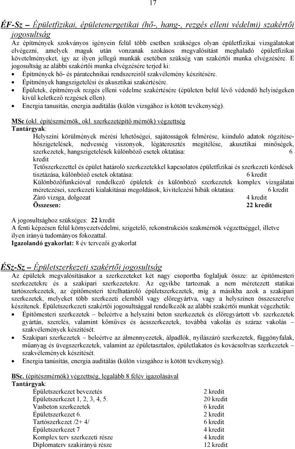 E jogosultság az alábbi szakértői munka elvégzésére terjed ki: Építmények hő- és páratechnikai rendszereiről szakvélemény készítésére. Építmények hangszigetelési és akusztikai szakértésére.