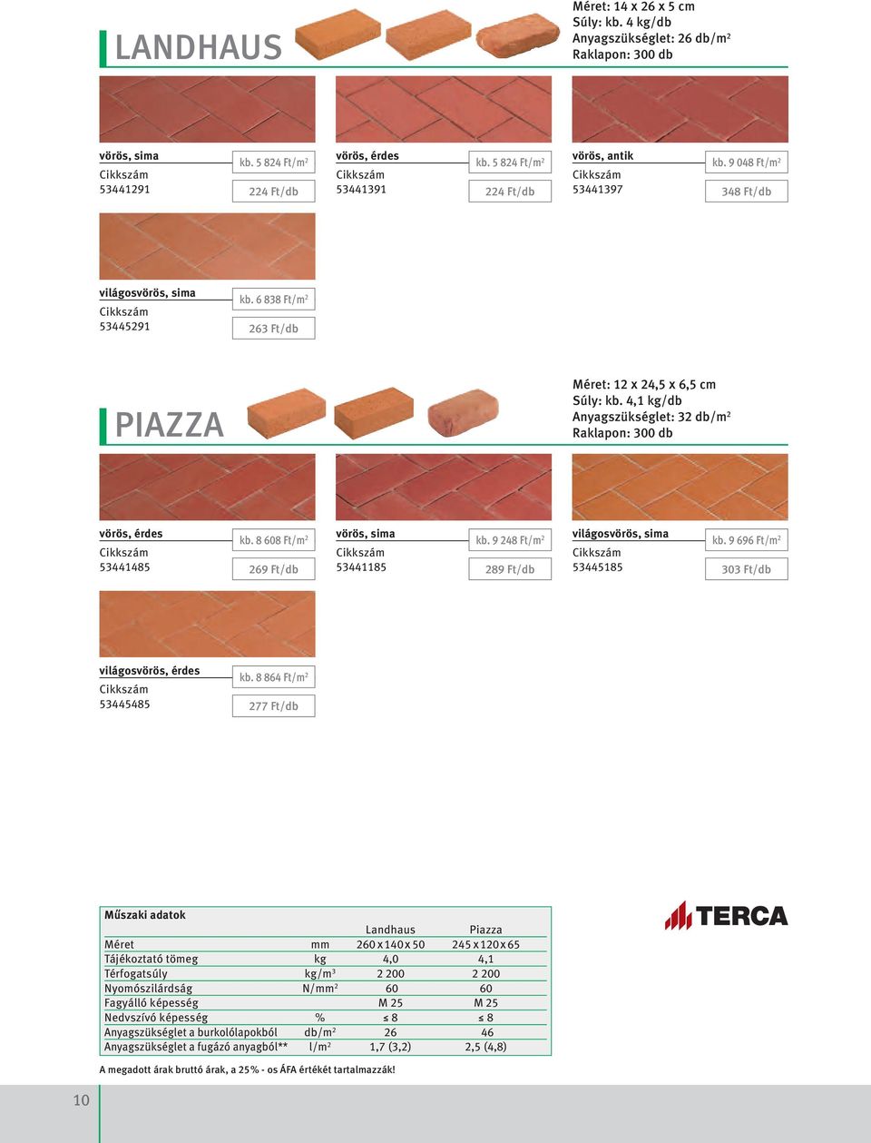 4,1 kg/db anyagszükséglet: 32 db/m 2 raklapon: 300 db vörös, érdes 53441485 kb. 8 608 Ft/m 2 vörös, sima kb. 9 248 Ft/m 2 világosvörös, sima kb.