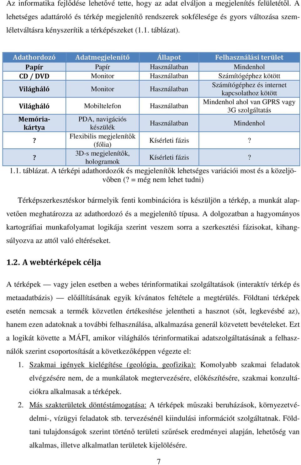 Adathordozó Adatmegjelenítő Állapot Felhasználási terület Papír Papír Használatban Mindenhol CD / DVD Monitor Használatban Számítógéphez kötött Világháló Monitor Használatban Számítógéphez és