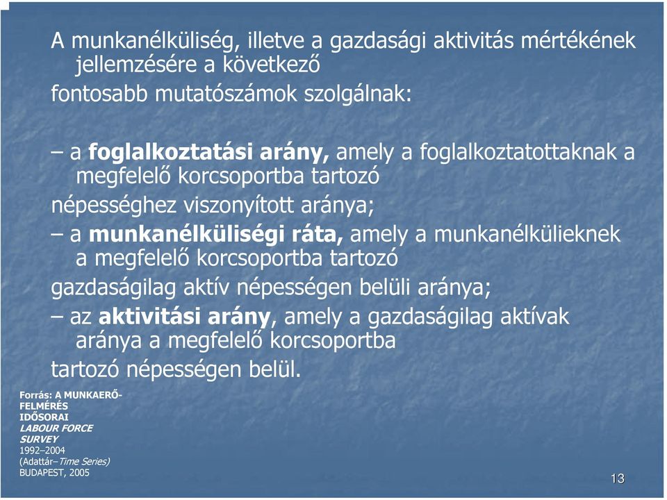 a megfelelő korcsoportba tartozó gazdaságilag aktív népességen belüli aránya; az aktivitási arány, amely a gazdaságilag aktívak aránya a