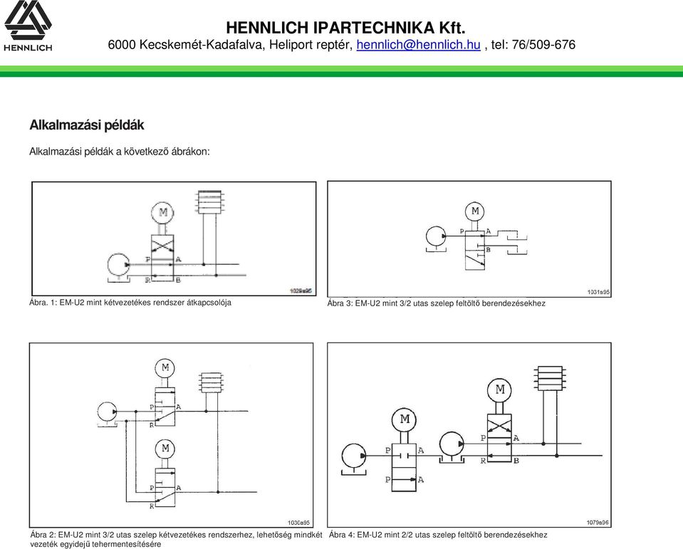 feltöltő berendezésekhez Ábra 2: EM-U2 mint 3/2 utas szelep kétvezetékes rendszerhez,