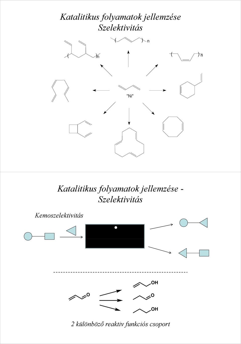 Kemoszelektivitás OH O O OH 2 különböző