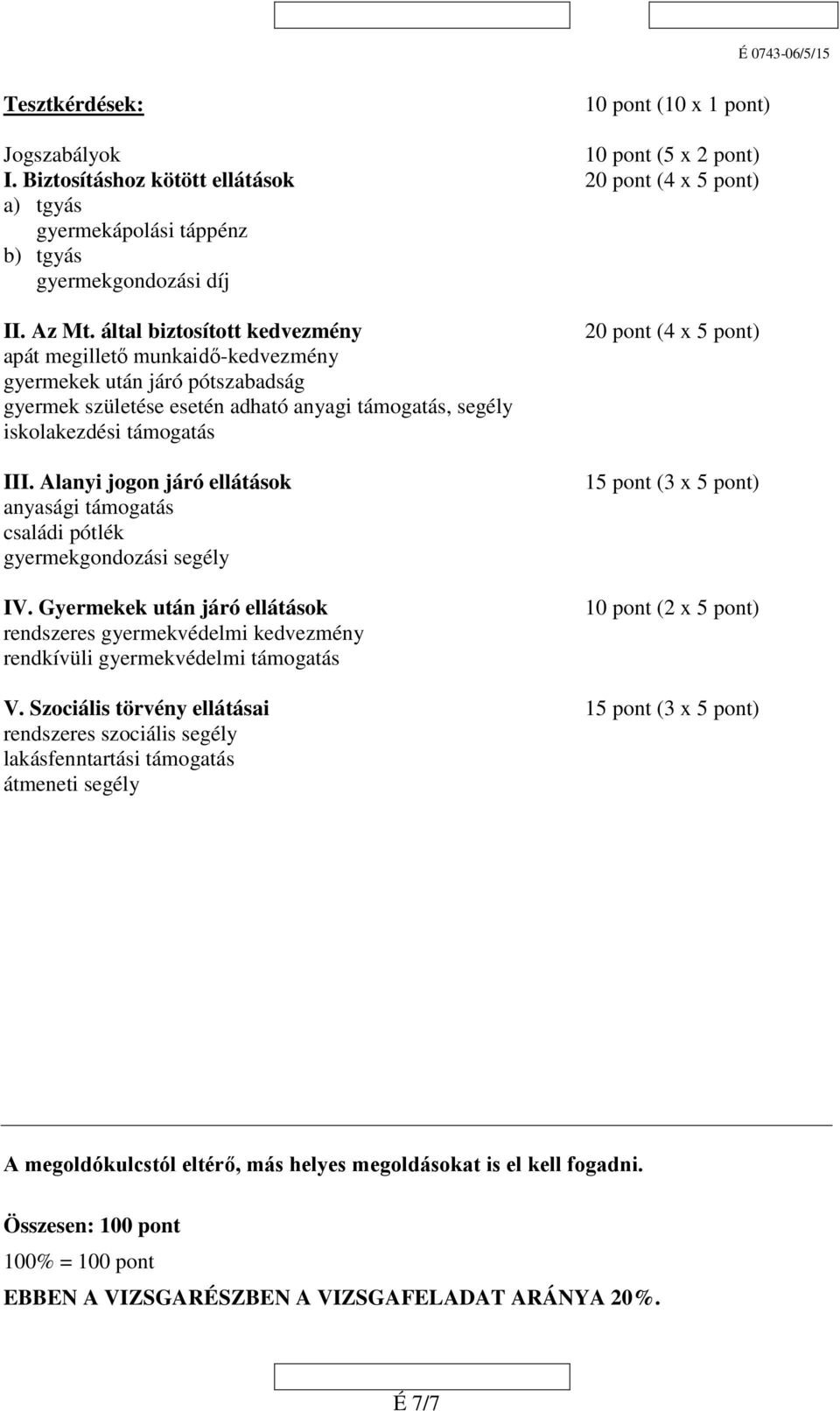 Alanyi jogon járó ellátások anyasági támogatás családi pótlék gyermekgondozási segély IV.