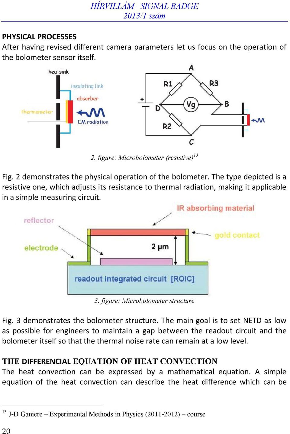 figure: Microbolometer structure Fig. 3 demonstrates the bolometer structure.