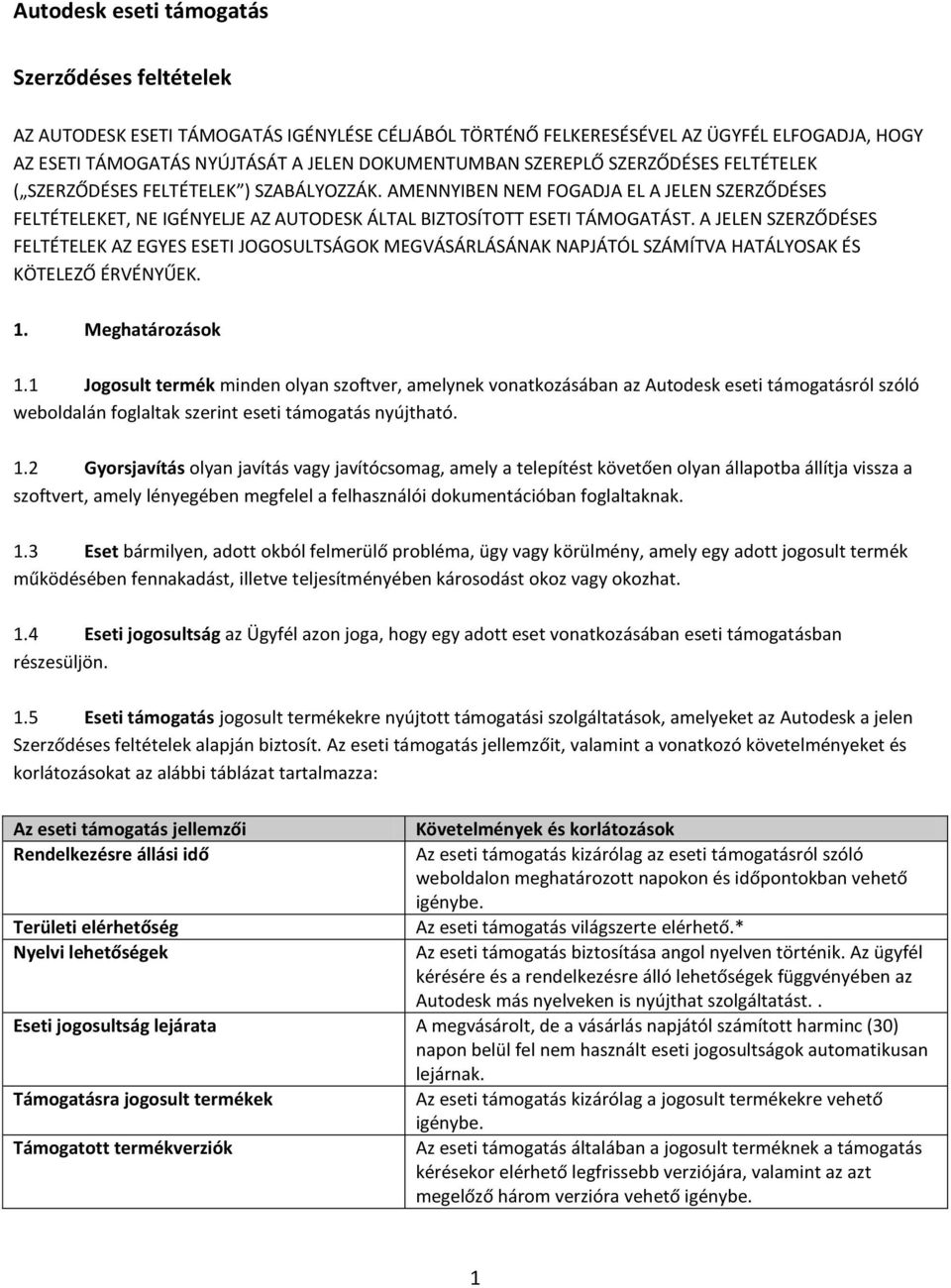 A JELEN SZERZŐDÉSES FELTÉTELEK AZ EGYES ESETI JOGOSULTSÁGOK MEGVÁSÁRLÁSÁNAK NAPJÁTÓL SZÁMÍTVA HATÁLYOSAK ÉS KÖTELEZŐ ÉRVÉNYŰEK. 1. Meghatározások 1.