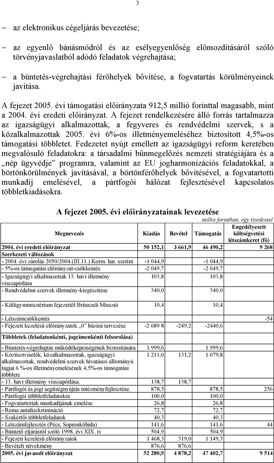 A fejezet rendelkezésére álló forrás tartalmazza az igazságügyi alkalmazottak, a fegyveres és rendvédelmi szervek, s a közalkalmazottak 2005.