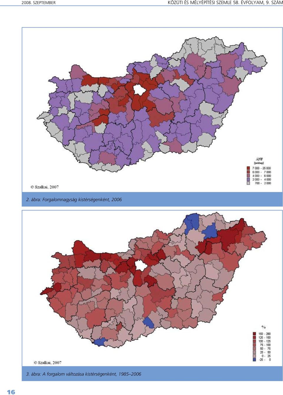 ábra: Forgalomnagyság kistérségenként, 2006