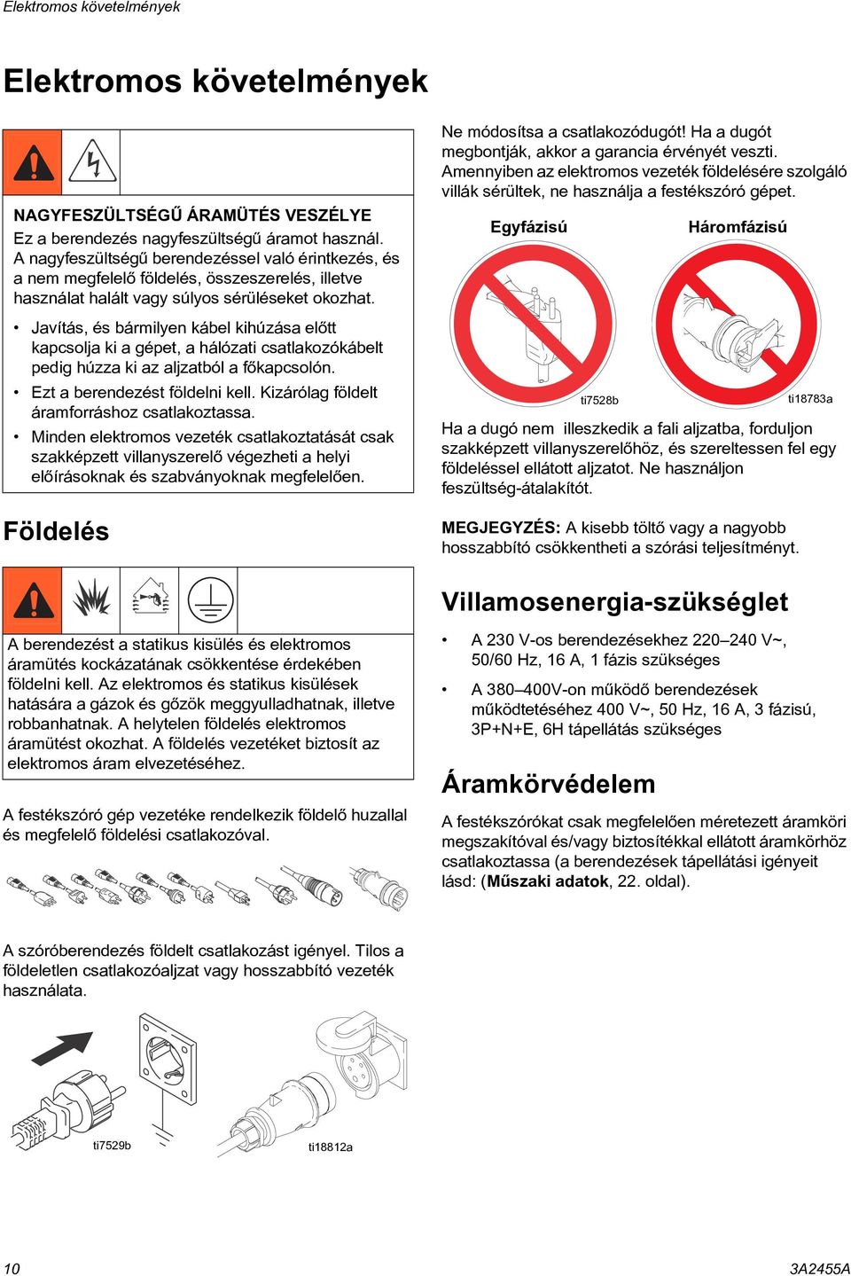 Javítás, és bármilyen kábel kihúzása elõtt kapcsolja ki a gépet, a hálózati csatlakozókábelt pedig húzza ki az aljzatból a fõkapcsolón. Ezt a berendezést földelni kell.