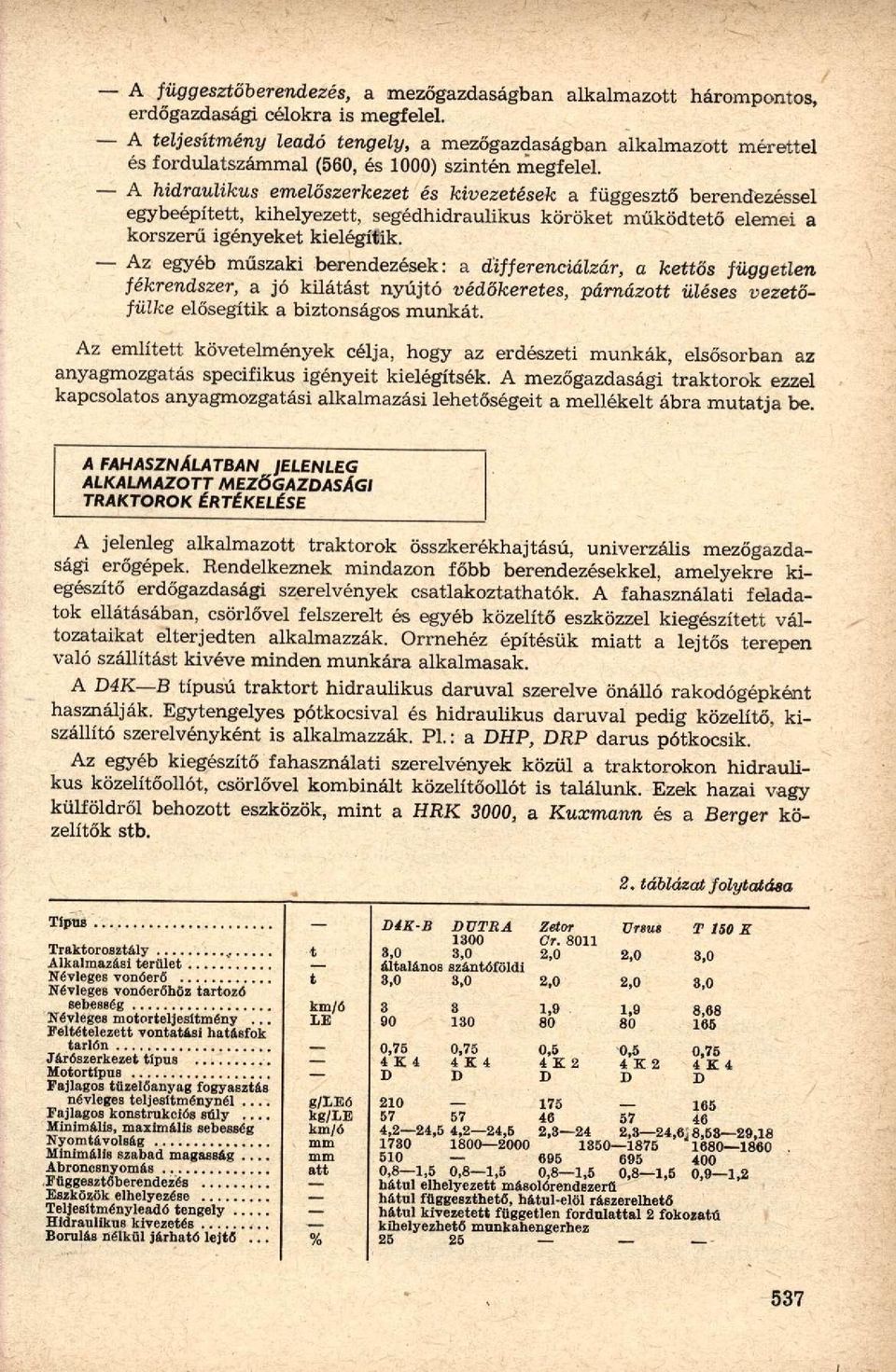 A hidraulikus emelőszerkeze és kivezeések a függesző berendezéssel egybeépíe, kihelyeze, segédhidraulikus köröke működeő elemei a korszerű igényeke kielégíik.