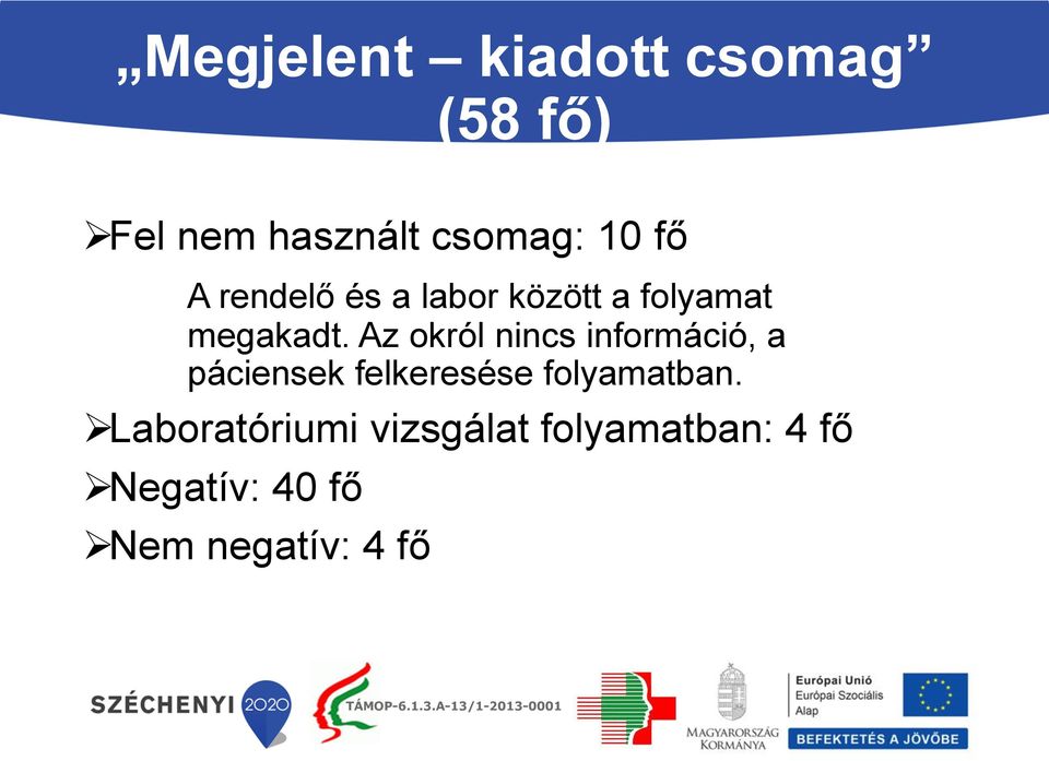 Az okról nincs információ, a páciensek felkeresése folyamatban.