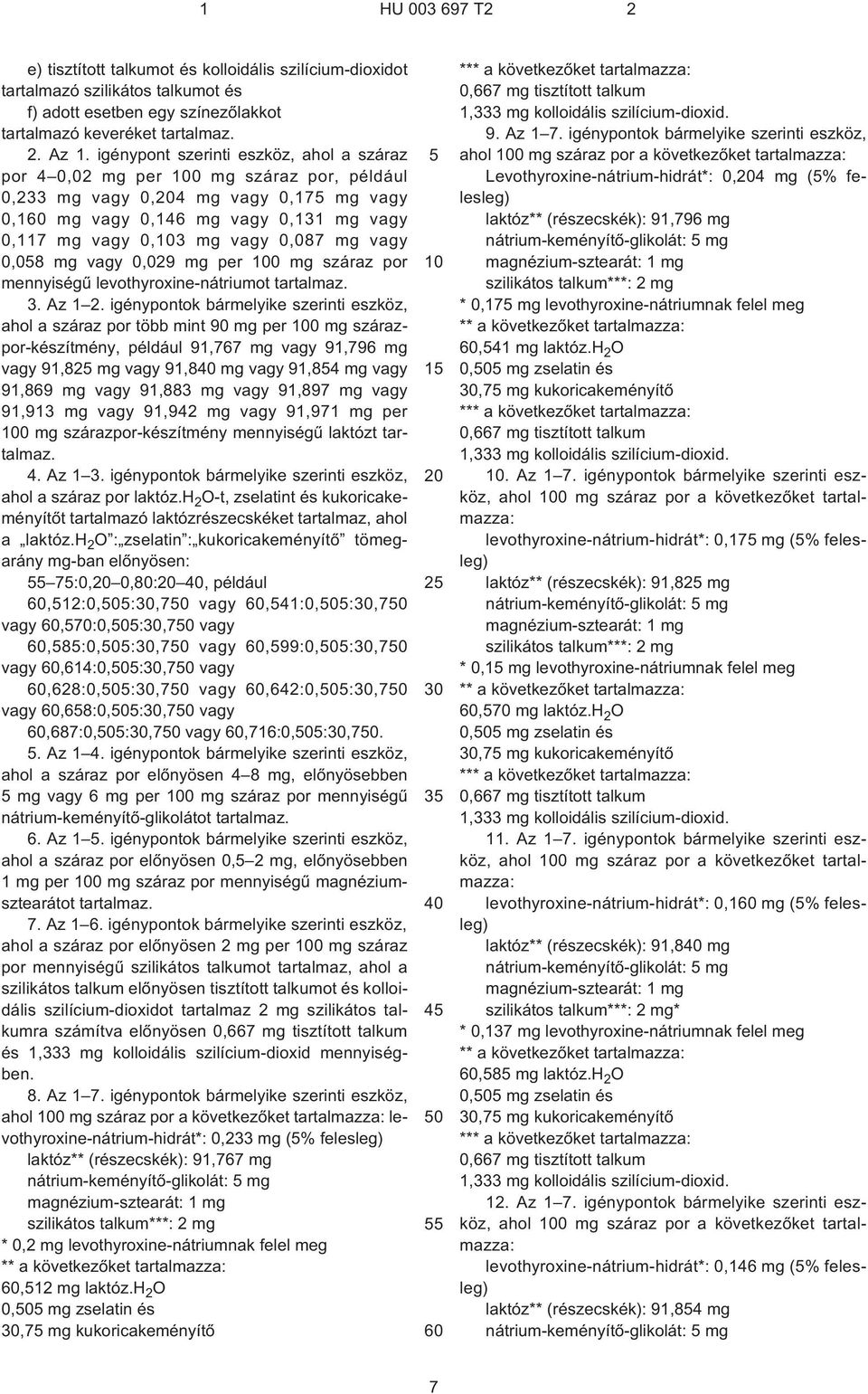 vagy 0,08 mg vagy 0,029 mg per 0 mg száraz por mennyiségû levothyroxine-nátriumot tartalmaz. 3. Az 1 2.