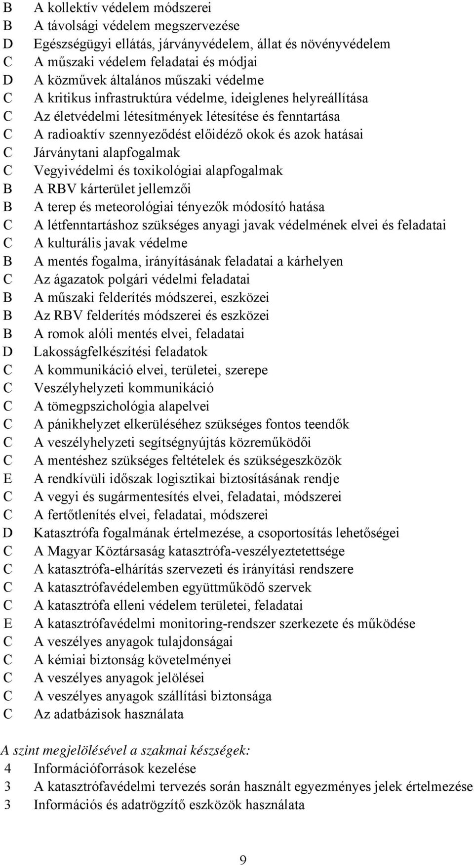 hatásai Járványtani alapfogalmak Vegyivédelmi és toxikológiai alapfogalmak A RBV kárterület jellemzői A terep és meteorológiai tényezők módosító hatása A létfenntartáshoz szükséges anyagi javak