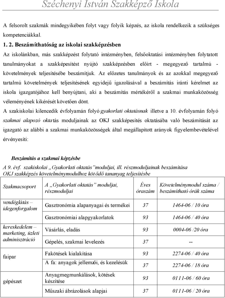 megegyező tartalmú - követelmények teljesítésébe beszámítjuk.