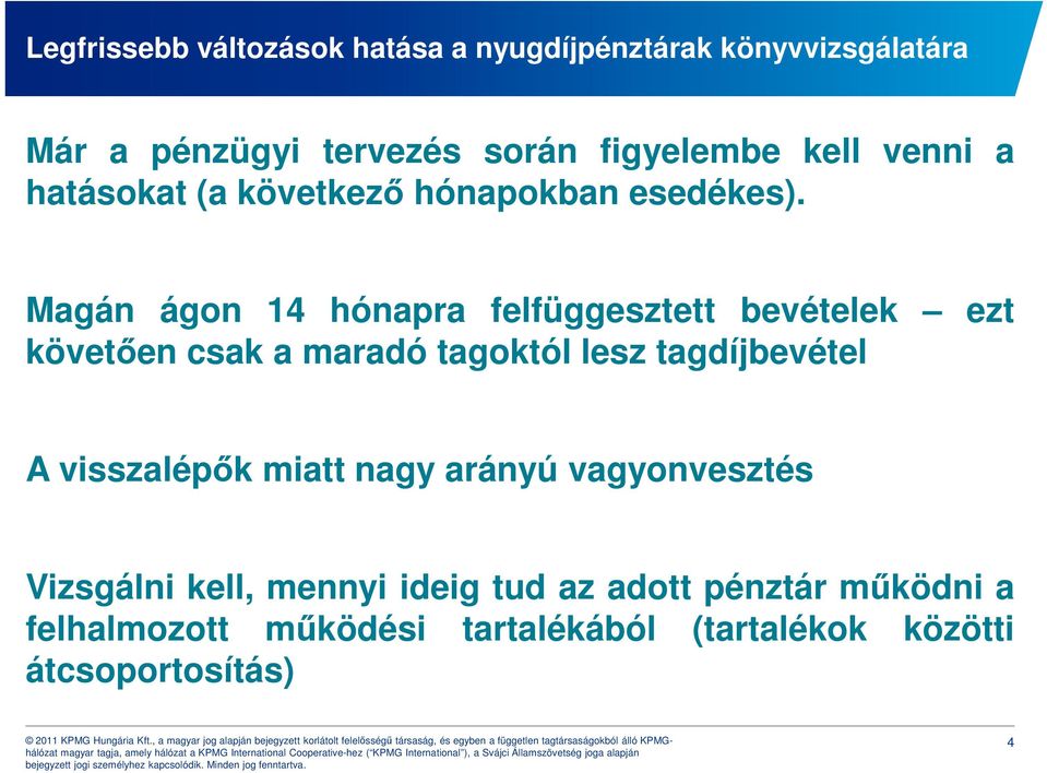 Magán ágon 14 hónapra felfüggesztett bevételek ezt követően csak a maradó tagoktól lesz tagdíjbevétel A