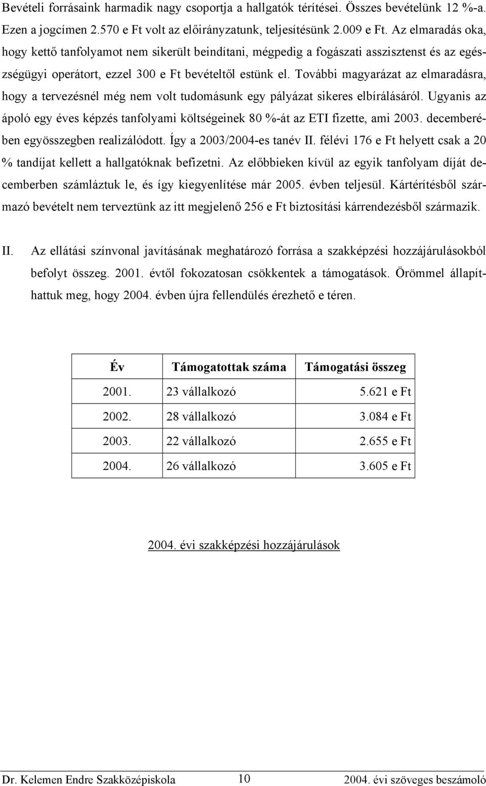 További magyarázat az elmaradásra, hogy a tervezésnél még nem volt tudomásunk egy pályázat sikeres elbírálásáról.