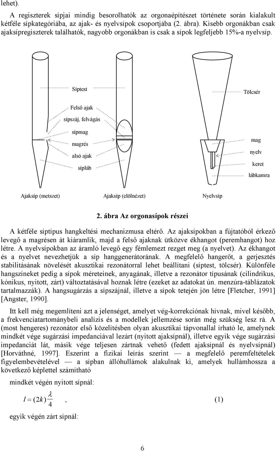 Síptest Tölcsér Felső ajak sípszáj, felvágás sípmag magrés alsó ajak sípláb mag nyelv keret lábkamra Ajaksíp (metszet) Ajaksíp (elölnézet) Nyelvsíp 2.