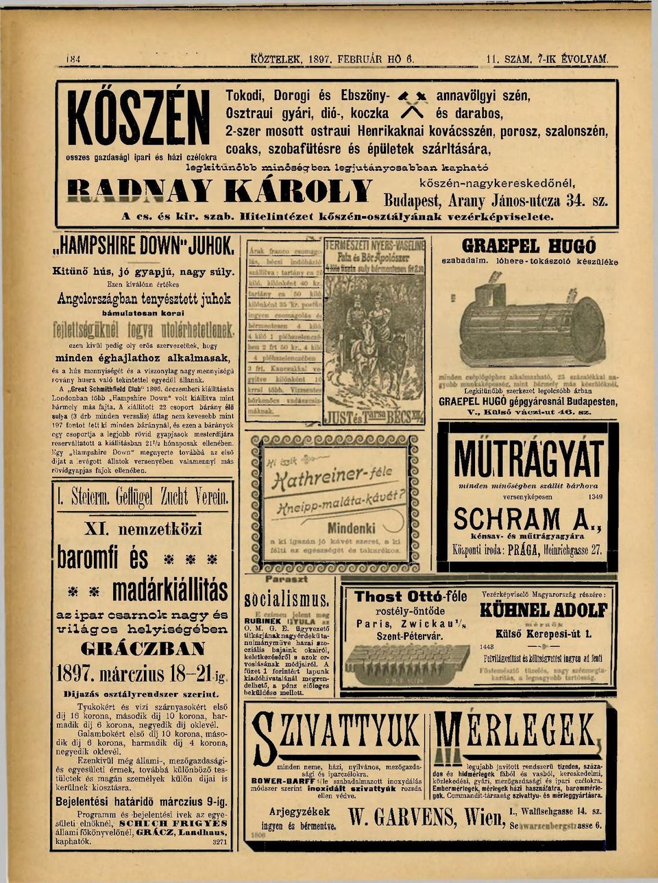 porosz, szaíonszén, összes gazdasagi ipari es hazi czelokra 1 leg-kitij.siő"b"b aain-ősécrben. log'íia.tán.yosatstaan. ks.ph.