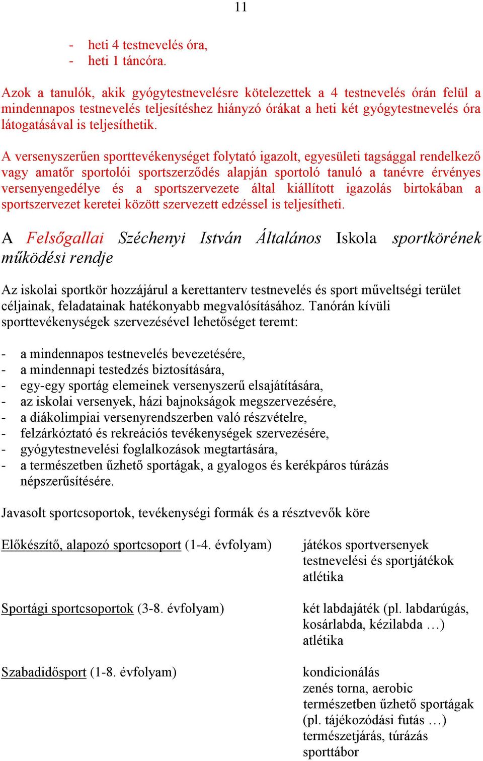 A versenyszerűen sporttevékenységet folytató igazolt, egyesületi tagsággal rendelkező vagy amatőr sportolói sportszerződés alapján sportoló tanuló a tanévre érvényes versenyengedélye és a