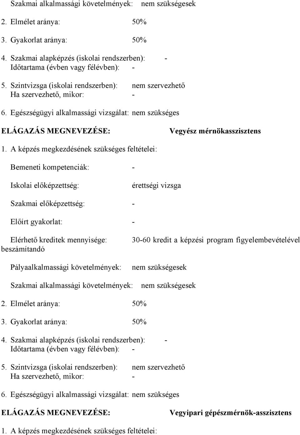 A képzés megkezdésének szükséges feltételei: Bemeneti kompetenciák: - Iskolai előképzettség: érettségi vizsga Szakmai előképzettség: - Előírt gyakorlat: - Elérhető kreditek mennyisége: beszámítandó