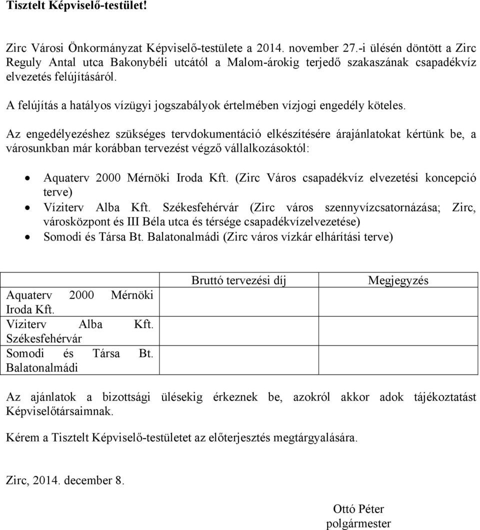 A felújítás a hatályos vízügyi jogszabályok értelmében vízjogi engedély köteles.