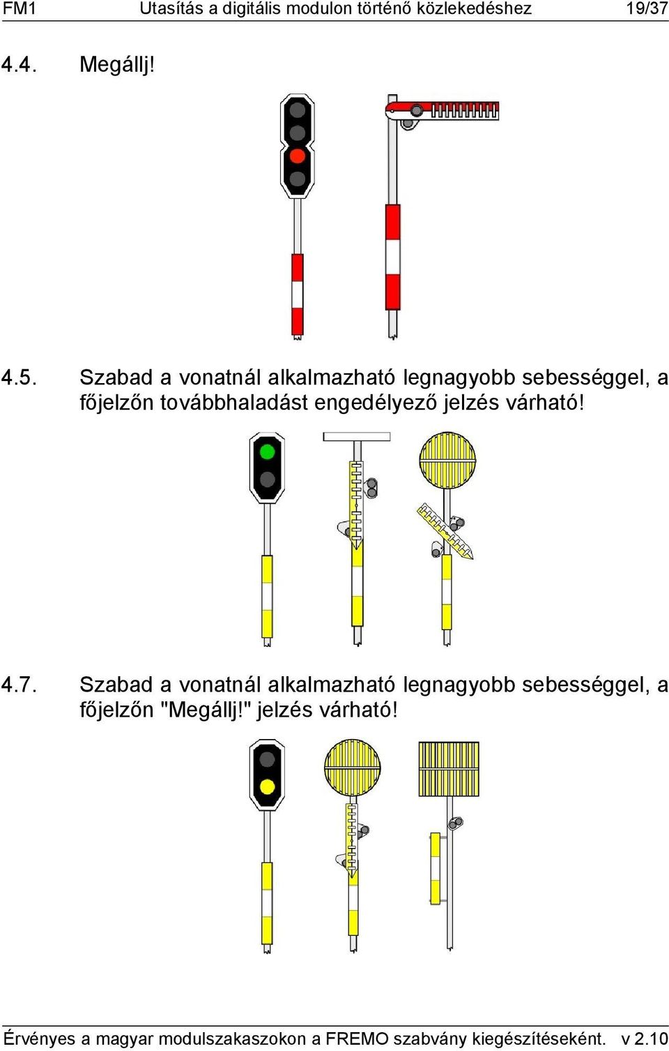 továbbhaladást engedélyező jelzés várható! 4.7.