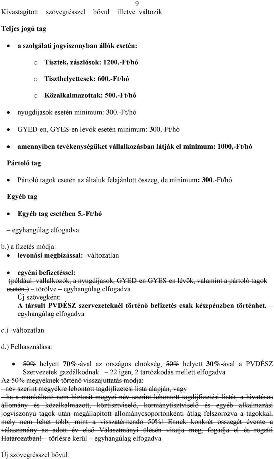 -Ft/hó GYED-en, GYES-en lévők esetén minimum: 300,-Ft/hó amennyiben tevékenységüket vállalkozásban látják el minimum: 1000,-Ft/hó Pártoló tag Pártoló tagok esetén az általuk felajánlott összeg, de