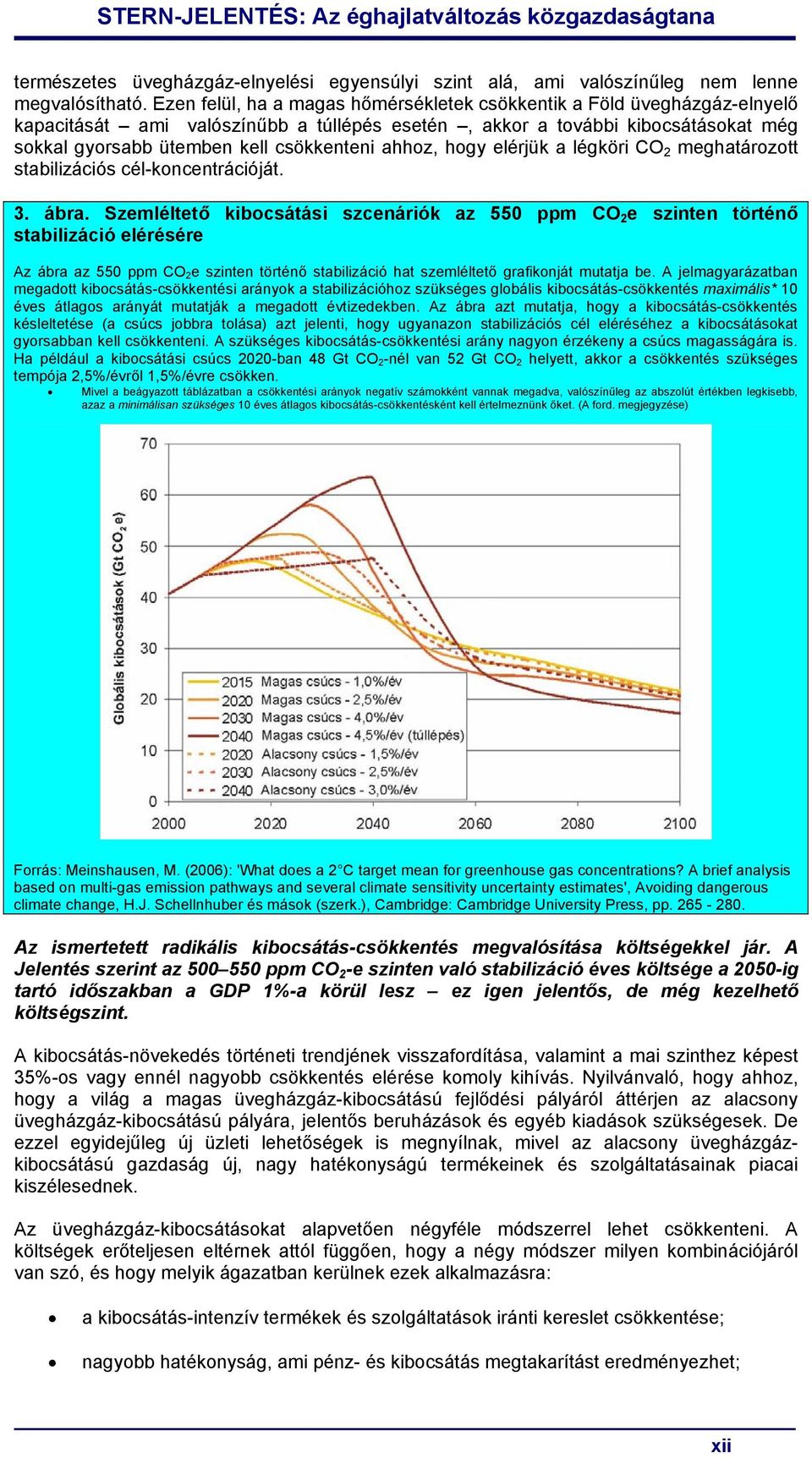 ahhoz, hogy elérjük a légköri CO 2 meghatározott stabilizációs cél-koncentrációját. 3. ábra.