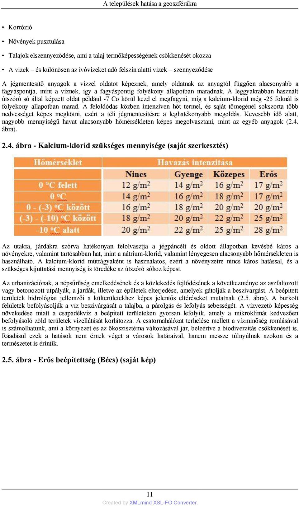 A leggyakrabban használt útszóró só által képzett oldat például -7 Co körül kezd el megfagyni, míg a kalcium-klorid még -25 foknál is folyékony állapotban marad.