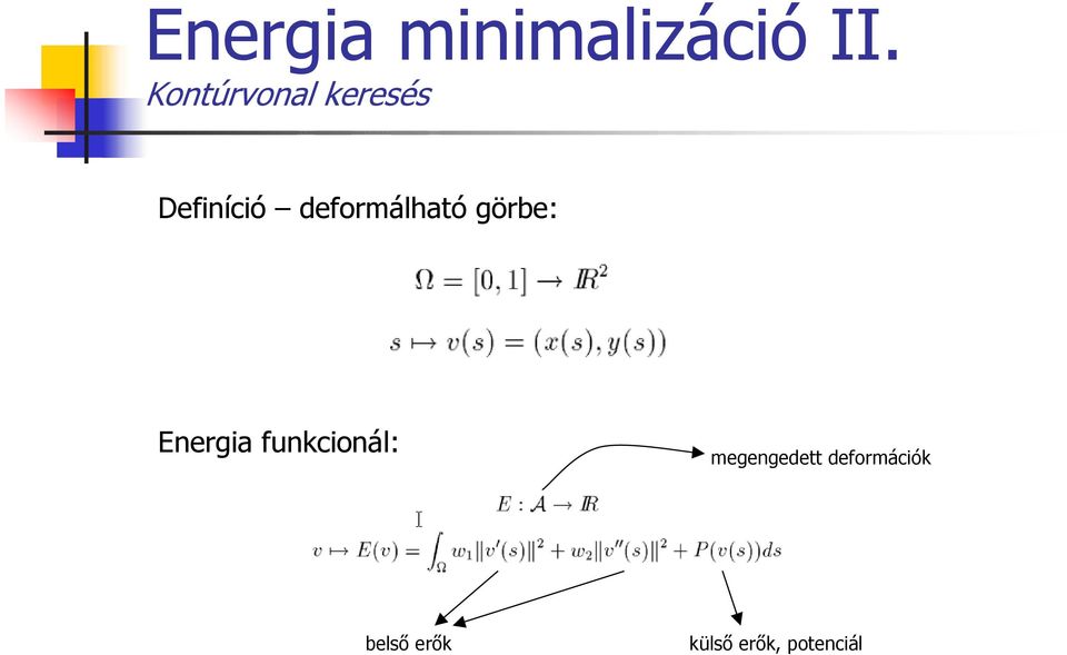 deformálható görbe: Energia