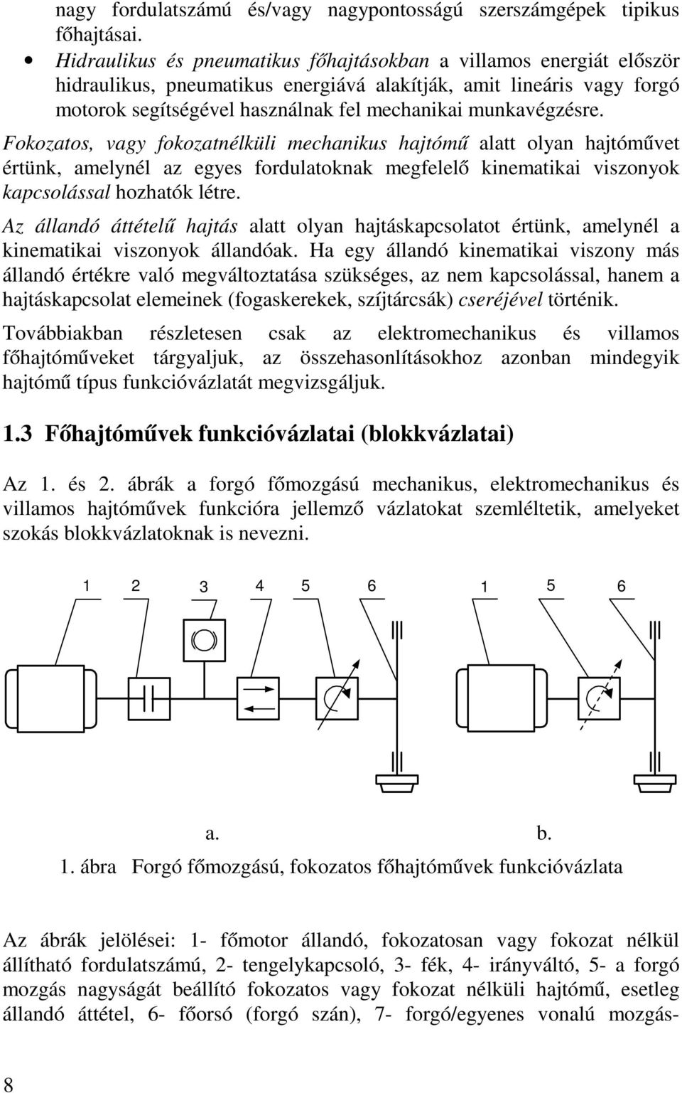 munkavégzésre. Fokozatos, vagy fokozatnélküli mechanikus hajtómű alatt olyan hajtóművet értünk, amelynél az egyes fordulatoknak megfelelő kinematikai viszonyok kapcsolással hozhatók létre.